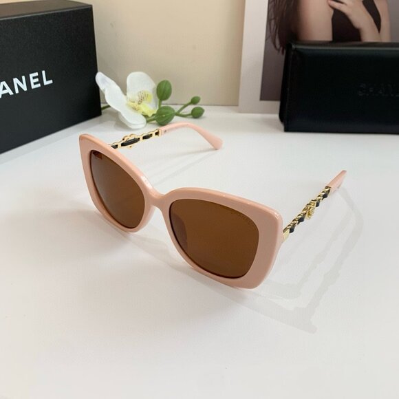 Chanel Light Pink Cat-Eye Sunglasses with Brown Lenses - Picture 2 of 7
